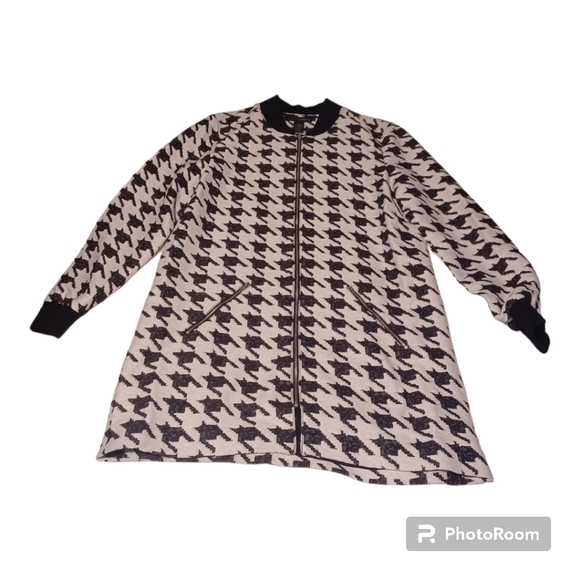 Grace Elements Houndstooth Longsleeve Dress w pockets Size Medium - Picture 1 of 8